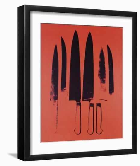 Knives, c. 1981-82 (Red)-Andy Warhol-Framed Art Print