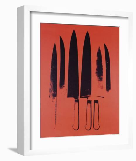 Knives, c. 1981-82 (Red)-Andy Warhol-Framed Art Print