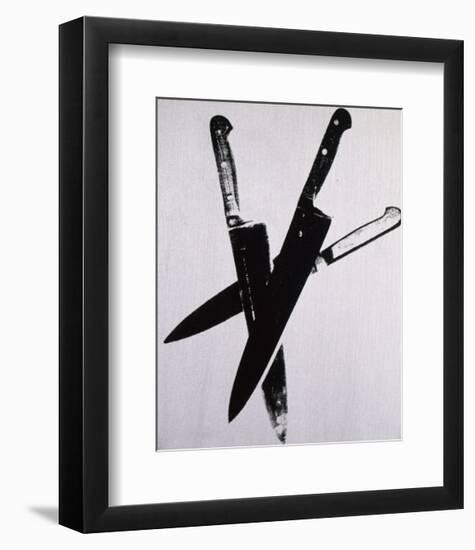 Knives, c.1981-82 (three black on cream)-Andy Warhol-Framed Art Print