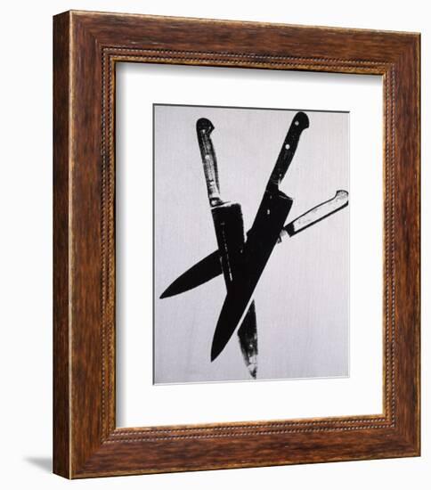 Knives, c.1981-82 (three black on cream)-Andy Warhol-Framed Art Print