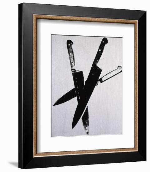 Knives, c.1981-82 (three black on cream)-Andy Warhol-Framed Art Print