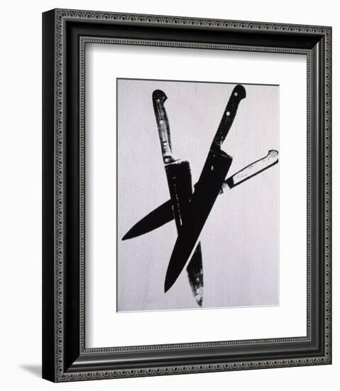 Knives, c.1981-82 (three black on cream)-Andy Warhol-Framed Art Print