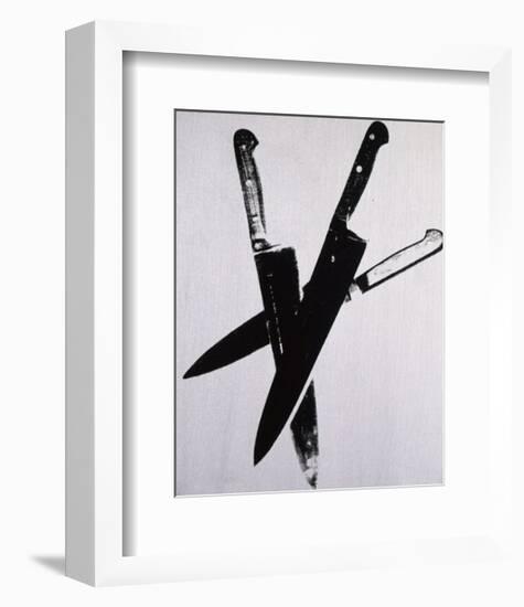 Knives, c.1981-82 (three black on cream)-Andy Warhol-Framed Art Print