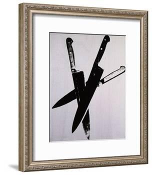 Knives, c.1981-82 (three black on cream)-Andy Warhol-Framed Art Print