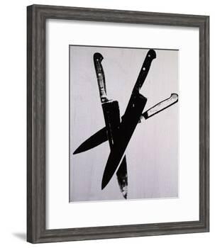 Knives, c.1981-82 (three black on cream)-Andy Warhol-Framed Art Print