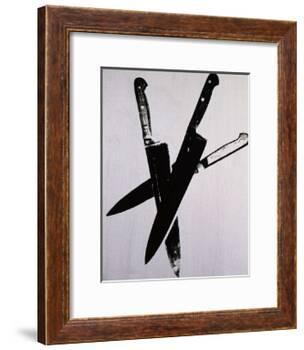 Knives, c.1981-82 (three black on cream)-Andy Warhol-Framed Art Print