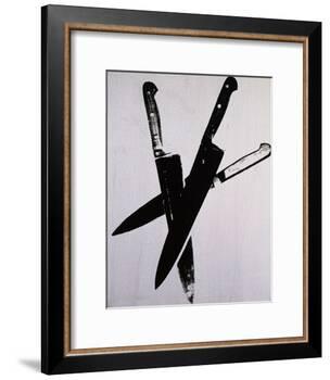 Knives, c.1981-82 (three black on cream)-Andy Warhol-Framed Art Print