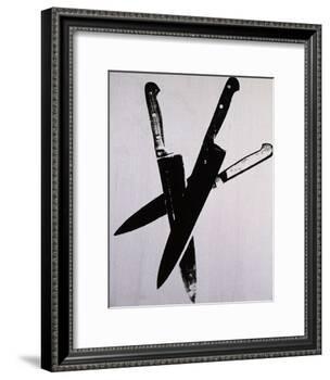 Knives, c.1981-82 (three black on cream)-Andy Warhol-Framed Art Print