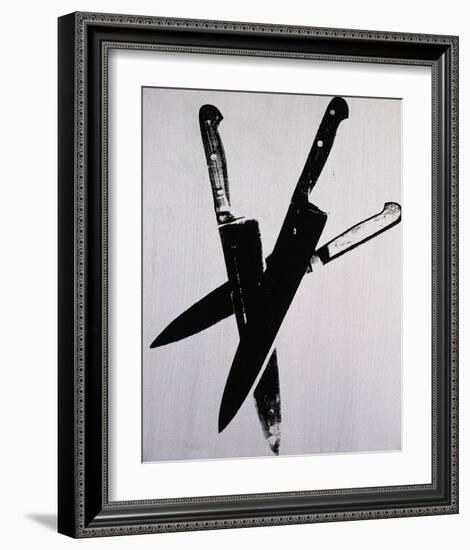 Knives, c.1981-82 (three black on cream)-Andy Warhol-Framed Art Print