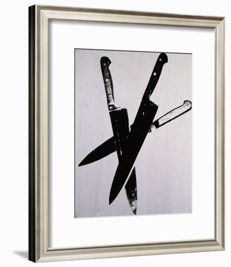 Knives, c.1981-82 (three black on cream)-Andy Warhol-Framed Art Print