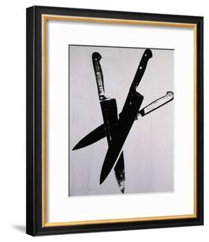 Knives, c.1981-82 (three black on cream)-Andy Warhol-Framed Art Print