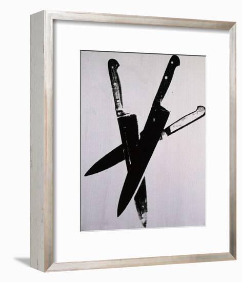 Knives, c.1981-82 (three black on cream)-Andy Warhol-Framed Art Print