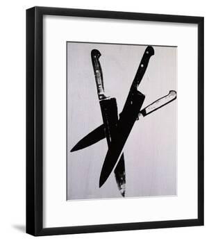 Knives, c.1981-82 (three black on cream)-Andy Warhol-Framed Art Print