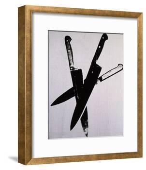 Knives, c.1981-82 (three black on cream)-Andy Warhol-Framed Art Print