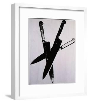 Knives, c.1981-82 (three black on cream)-Andy Warhol-Framed Art Print