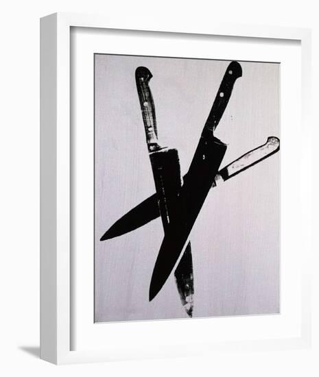 Knives, c.1981-82 (three black on cream)-Andy Warhol-Framed Art Print