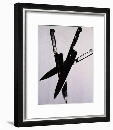 Knives, c.1981-82 (three black on cream)-Andy Warhol-Framed Art Print