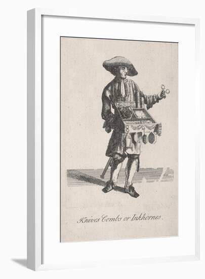 Knives Combs or Inkhornes, Cries of London, C1688-Marcellus Laroon-Framed Giclee Print