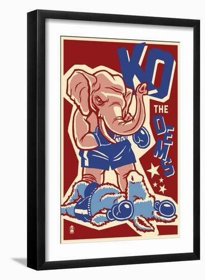 Knock Out the Dems - Political-Lantern Press-Framed Art Print