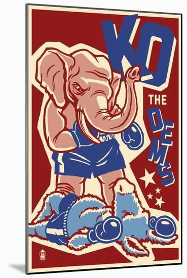 Knock Out the Dems - Political-Lantern Press-Mounted Art Print