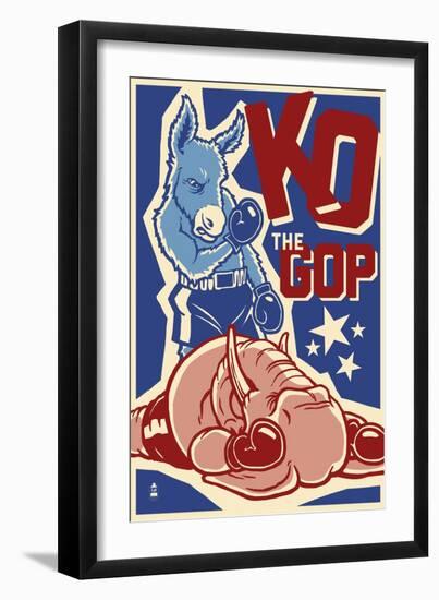 Knock Out the GOP - Political-Lantern Press-Framed Art Print