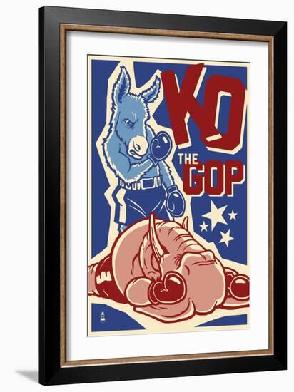 Knock Out the GOP - Political-Lantern Press-Framed Art Print