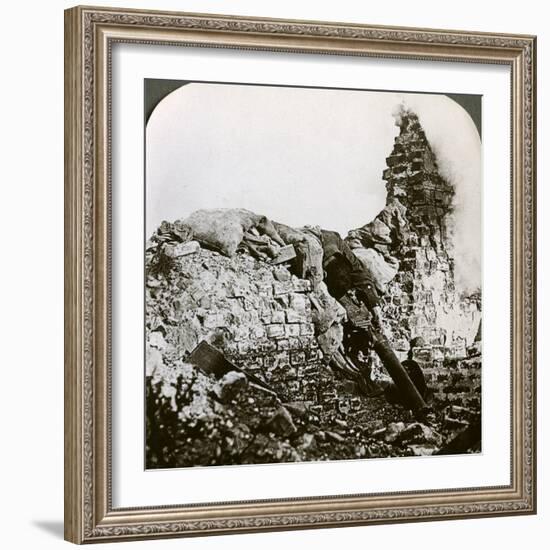 Knocked Out German Machine Gun Position, Monchy, Battle of Arras, World War I, 1917-1918-null-Framed Photographic Print