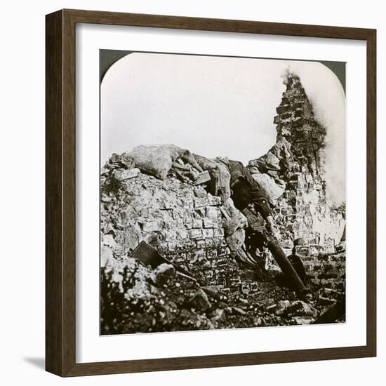 Knocked Out German Machine Gun Position, Monchy, Battle of Arras, World War I, 1917-1918-null-Framed Photographic Print