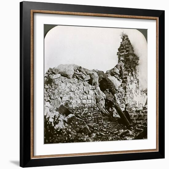 Knocked Out German Machine Gun Position, Monchy, Battle of Arras, World War I, 1917-1918-null-Framed Photographic Print