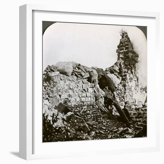 Knocked Out German Machine Gun Position, Monchy, Battle of Arras, World War I, 1917-1918-null-Framed Photographic Print