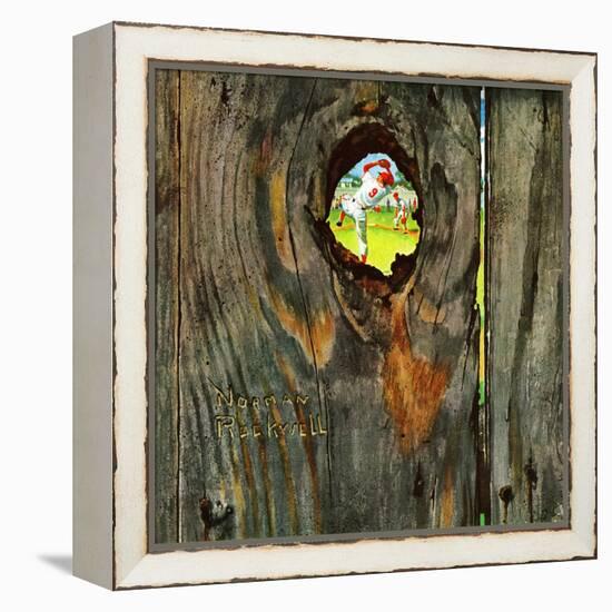 "Knothole Baseball", August 30,1958-Norman Rockwell-Framed Premier Image Canvas