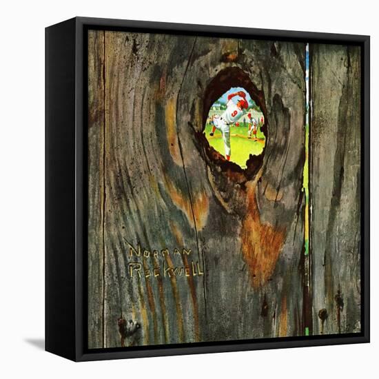 "Knothole Baseball", August 30,1958-Norman Rockwell-Framed Premier Image Canvas