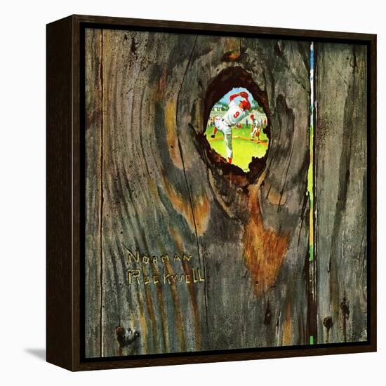 "Knothole Baseball", August 30,1958-Norman Rockwell-Framed Premier Image Canvas