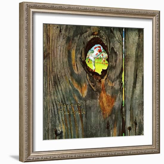 "Knothole Baseball", August 30,1958-Norman Rockwell-Framed Giclee Print