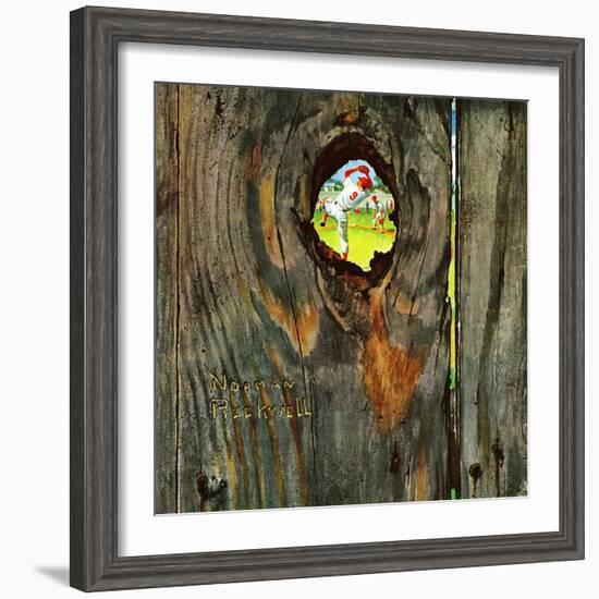 "Knothole Baseball", August 30,1958-Norman Rockwell-Framed Giclee Print