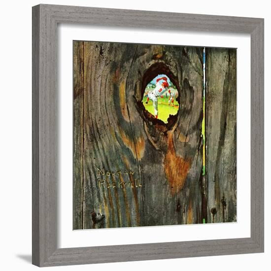 "Knothole Baseball", August 30,1958-Norman Rockwell-Framed Giclee Print