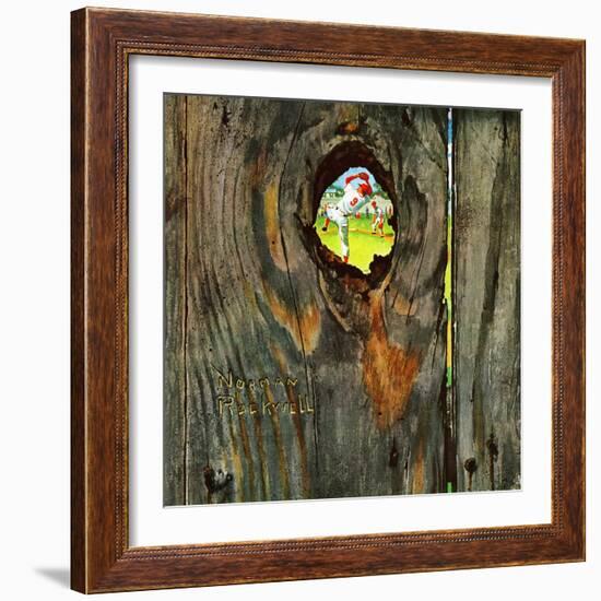 "Knothole Baseball", August 30,1958-Norman Rockwell-Framed Giclee Print