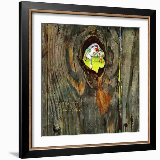 "Knothole Baseball", August 30,1958-Norman Rockwell-Framed Giclee Print