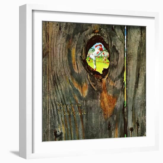 "Knothole Baseball", August 30,1958-Norman Rockwell-Framed Giclee Print