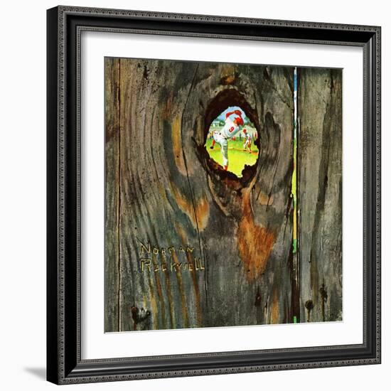 "Knothole Baseball", August 30,1958-Norman Rockwell-Framed Giclee Print