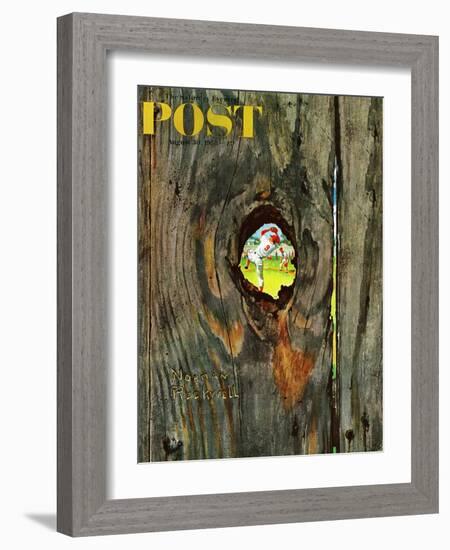 "Knothole Baseball" Saturday Evening Post Cover, August 30,1958-Norman Rockwell-Framed Giclee Print