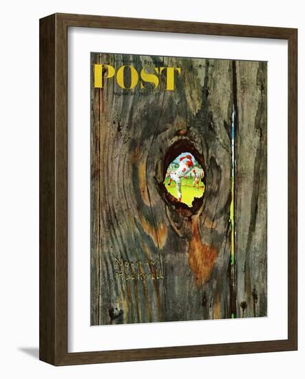 "Knothole Baseball" Saturday Evening Post Cover, August 30,1958-Norman Rockwell-Framed Giclee Print