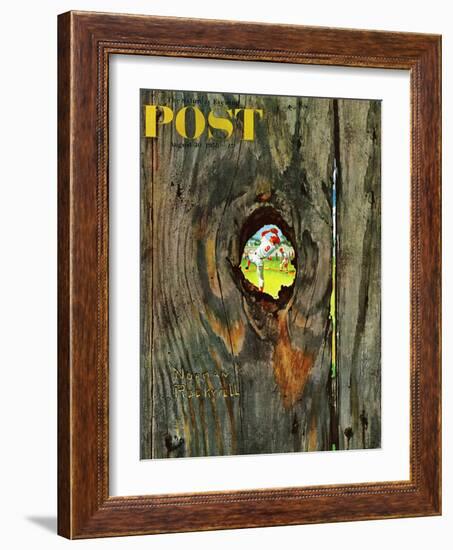 "Knothole Baseball" Saturday Evening Post Cover, August 30,1958-Norman Rockwell-Framed Giclee Print