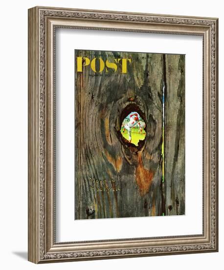 "Knothole Baseball" Saturday Evening Post Cover, August 30,1958-Norman Rockwell-Framed Giclee Print