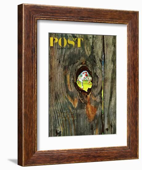 "Knothole Baseball" Saturday Evening Post Cover, August 30,1958-Norman Rockwell-Framed Giclee Print