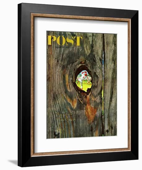 "Knothole Baseball" Saturday Evening Post Cover, August 30,1958-Norman Rockwell-Framed Giclee Print