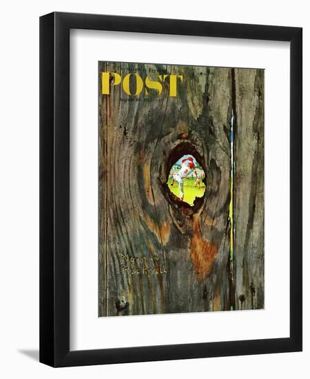 "Knothole Baseball" Saturday Evening Post Cover, August 30,1958-Norman Rockwell-Framed Giclee Print