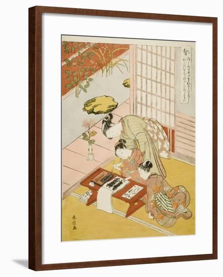 Knowledge (Chi), from the Series Five Cardinal Virtues, 1767-Suzuki Harunobu-Framed Giclee Print