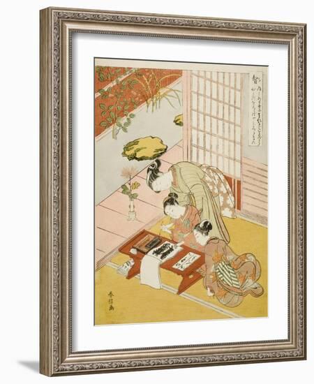 Knowledge (Chi), from the Series Five Cardinal Virtues, 1767-Suzuki Harunobu-Framed Giclee Print