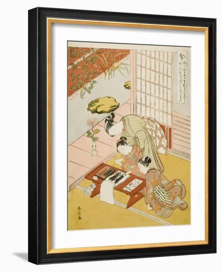 Knowledge (Chi), from the Series Five Cardinal Virtues, 1767-Suzuki Harunobu-Framed Giclee Print